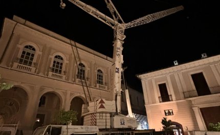Smontaggio gru convitto nazionale de L'Aquila 